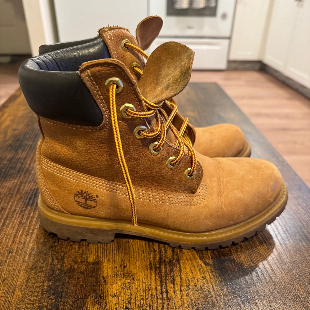 Timberland Premium Waterproof 6" Ankle Boots Brown Black Women's Size 7